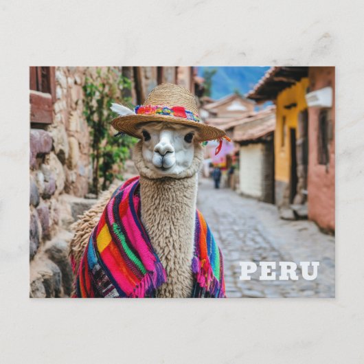 Peru Llama Briefkaart (Voorkant)