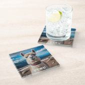 Peru Llama Glazen Onderzetter (Schuin)