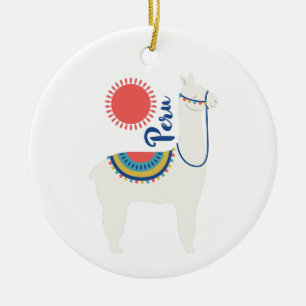 Peru Llama Keramisch Ornament