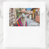 Peru Llama Rechthoekige Sticker (Tas)