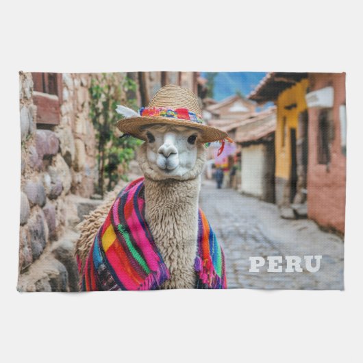 Peru Llama Theedoek (Horizontaal)