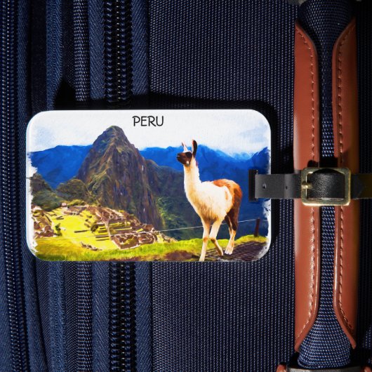 Peru Machu Picchu Alpaca Bagagelabel (Voorkant Insitu 4)