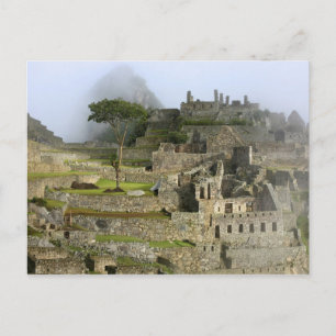 Peru, Machu Picchu. De oude citadel van Briefkaart