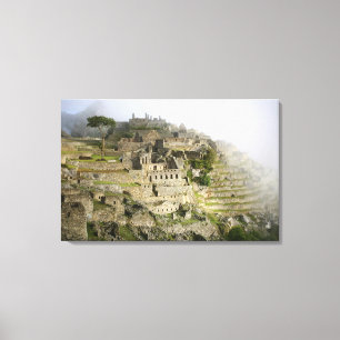 Peru, Machu Picchu. De oude citadel van Machu Canvas Afdruk