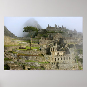 Peru, Machu Picchu. De oude citadel van Poster