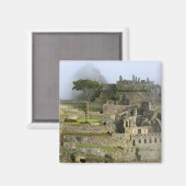 Peru, Machu Picchu. Het oude citadel van Magneet (Voorkant / Achterkant)