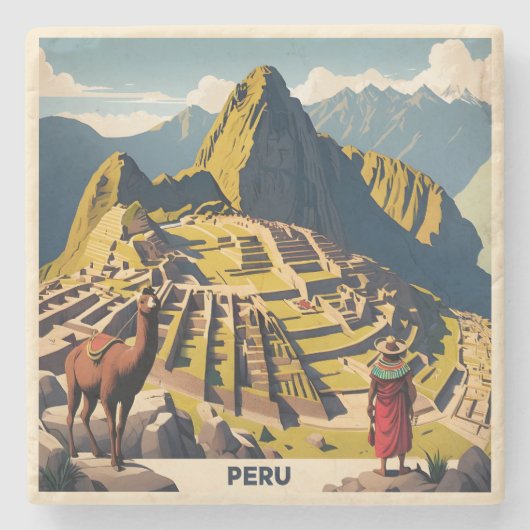 Peru Machu Picchu Stenen Onderzetter (Voorkant)