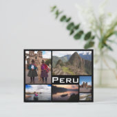Peru meerdere afbeelding collage zwart briefkaart (Staand voorkant)