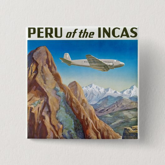 Peru of the Incas Vierkante Button 5,1 Cm (Voorkant)