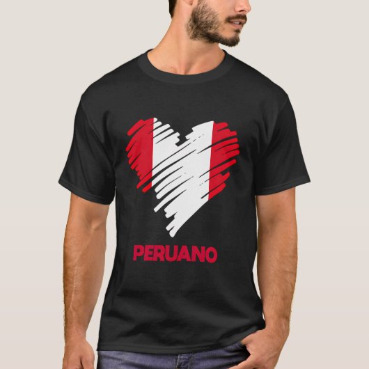 Peru Perãº Peruaanse vlag Trots Peruano Peruana He T-shirt (Voorkant)