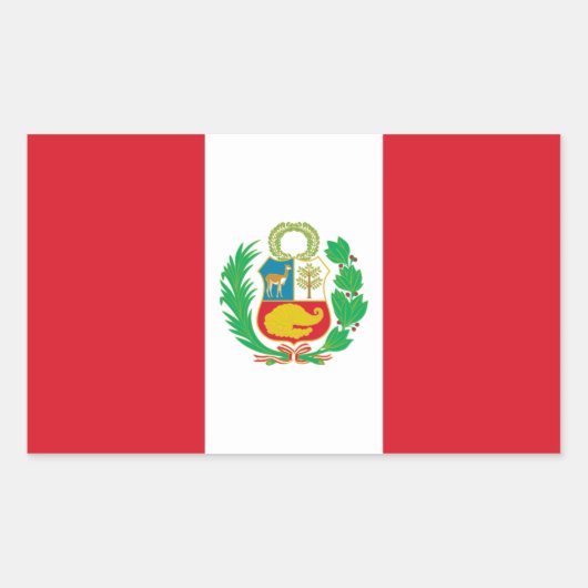 Peru/Peruaanse vlag Rechthoekige Sticker (Voorkant)