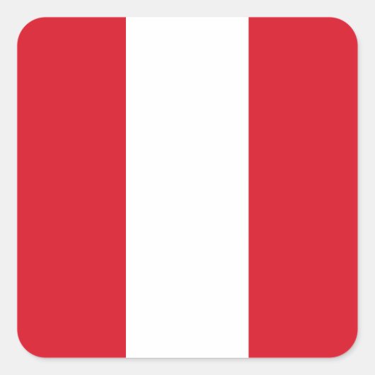 Peru (Peruaanse) vlag Vierkante Sticker (Voorkant)