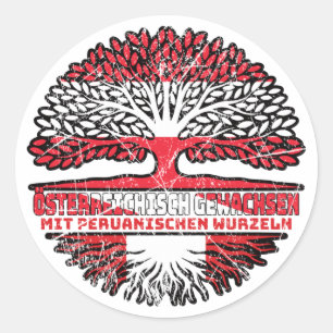 Peru Peruanisch Österreichisch Österreich Baum Ronde Sticker