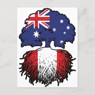 Peru Peruvian Australian Tree Roots Flag Briefkaart