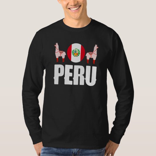 Peru Peruvian Peru Flag Peru National Animal   T-shirt (Voorkant)