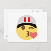 Peru Pet Kiss Emoji Briefkaart (Voorkant / Achterkant)