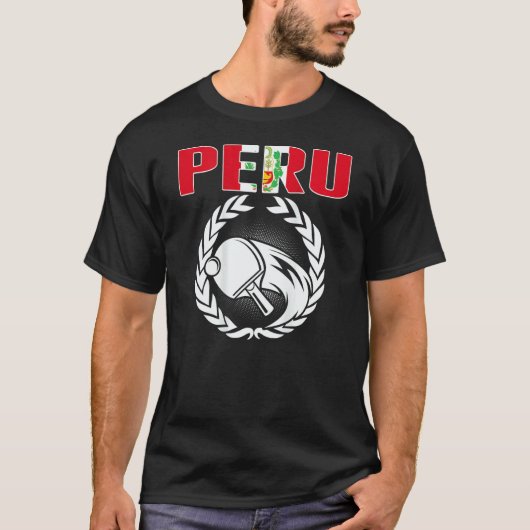 Peru Ping Pong   Peruvian Table Tennis Team Suppor T-shirt (Voorkant)