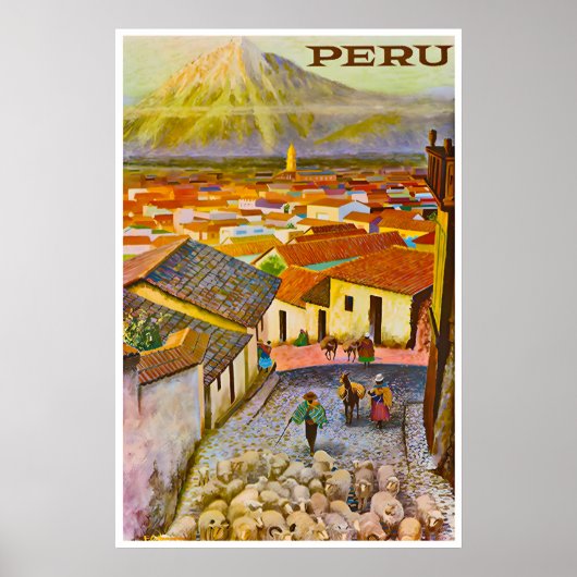 Peru Print Travel Poster Peruvian Art (TR14)a (Devant)