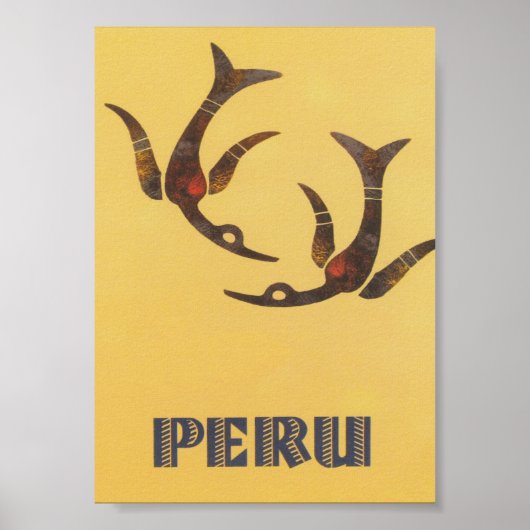 Peru Retro Vintage Travel Poster (Voorkant)