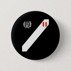 Peru Rode Shirt Peruviaanse Vlag Escudo Retro Voet Ronde Button 5,7 Cm