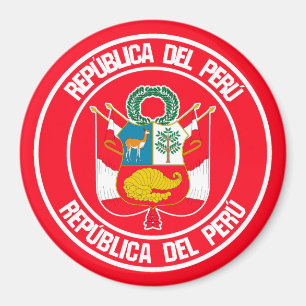 Peru Round Emblem Magneet