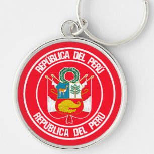 Peru Round Emblem Sleutelhanger