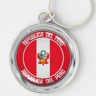 Peru Round Emblem Sleutelhanger