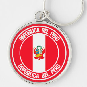 Peru Round Emblem Sleutelhanger