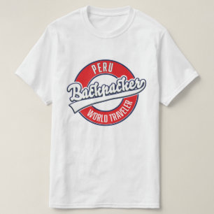 Peru rugzakwereldreiziger logo. t-shirt