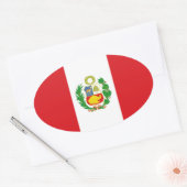 Peru State Flag Oval Sticker (Envelop)