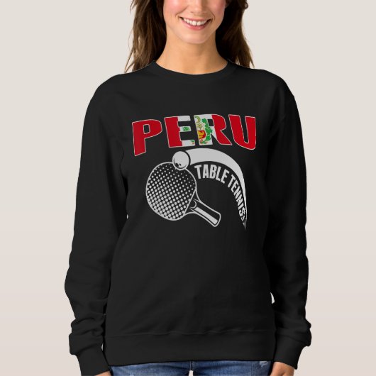 Peru Table Tennis   Support Peruvian Ping Pong Tea Trui (Voorkant)