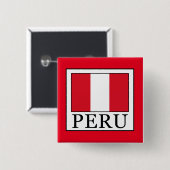 Peru Vierkante Button 5,1 Cm (Voorkant /achterkant)