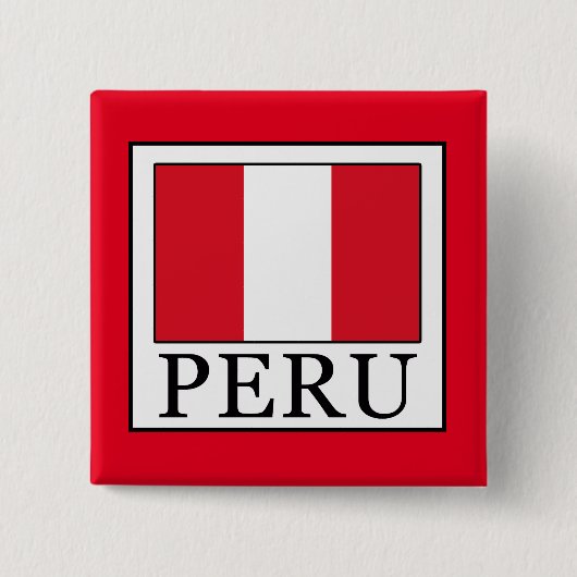 Peru Vierkante Button 5,1 Cm (Voorkant)