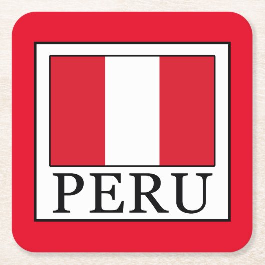 Peru Vierkante Kartonnen Onderzetter (Voorkant)