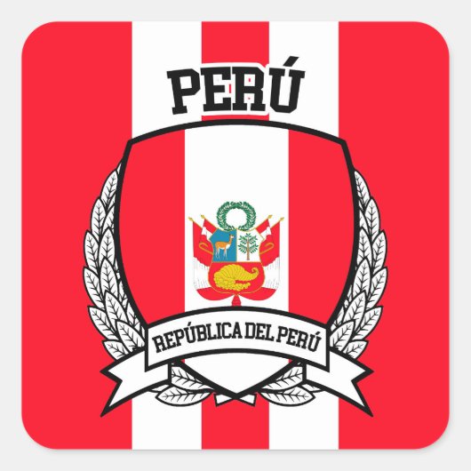 Peru Vierkante Sticker (Voorkant)