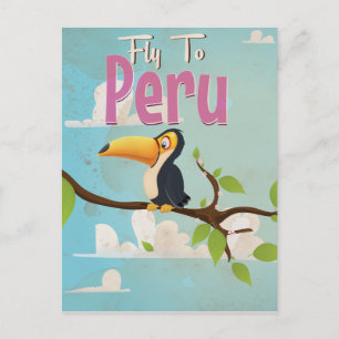 Peru Vintage Reisposter Briefkaart