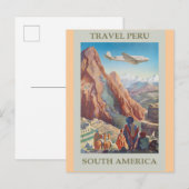 Peru Vintage Travel Poster Briefkaart (Voorkant / Achterkant)