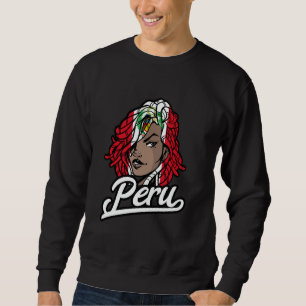 Peru Vlag Dreadlocks Peruviaanse Trots Vrouw Peruv Trui