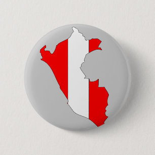 Peru-vlag Ronde Button 5,7 Cm