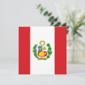 Peru Vlag Uitnodiging (Staand voorkant)