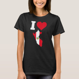 Peru vlag voor Peru I Love Peru T-shirt