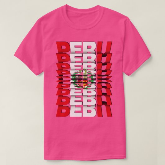 Peru Vlagtekst-effect T-shirt (Design voorkant)