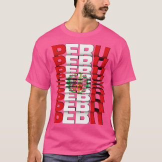 Peru Vlagtekst-effect T-shirt