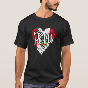 Peru Voor Mannen Peruaanse Hart Vlag Voor Vrouwen T-shirt