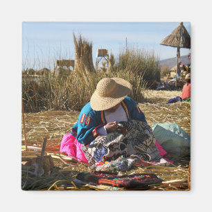 Peru Vrouw Naaien Borduurwerk Magneet