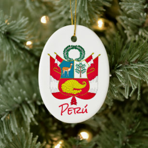 Peru-wapenschild Keramisch Ornament