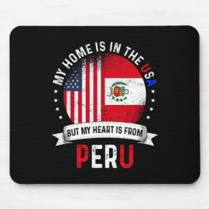 Peruaans Amerikaanse Patriottische Hart Is Van Per Muismat