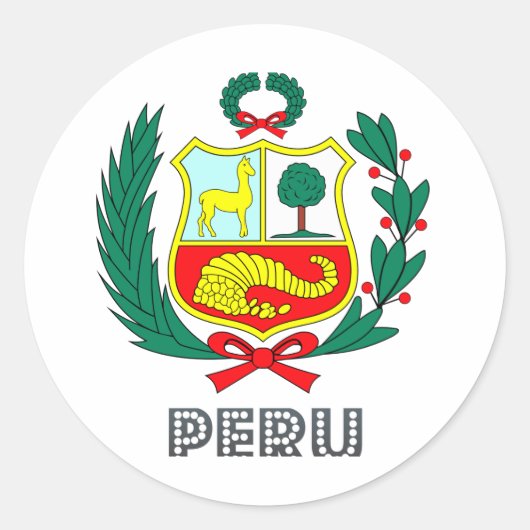 Peruaans embleem ronde sticker (Voorkant)