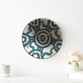 Peruaanse Bowl Turquoise Backwards Clock Grote Klok (Huis)