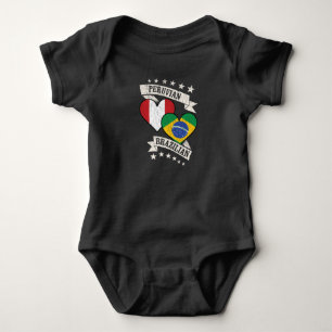 Peruaanse Braziliaanse hartvlaggen Peru Brazilië Romper